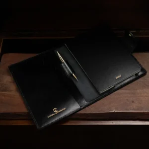 Chosen Leatherwork Signature BLACK ONYX Leather Planner Cover